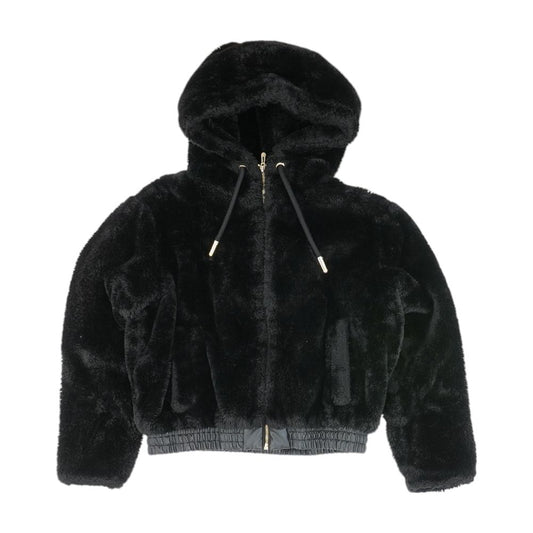 Black Solid Fur Jacket