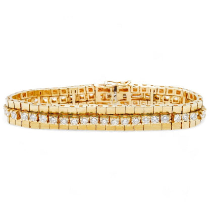 14K Gold Tennis Bracelet with Round Diamonds