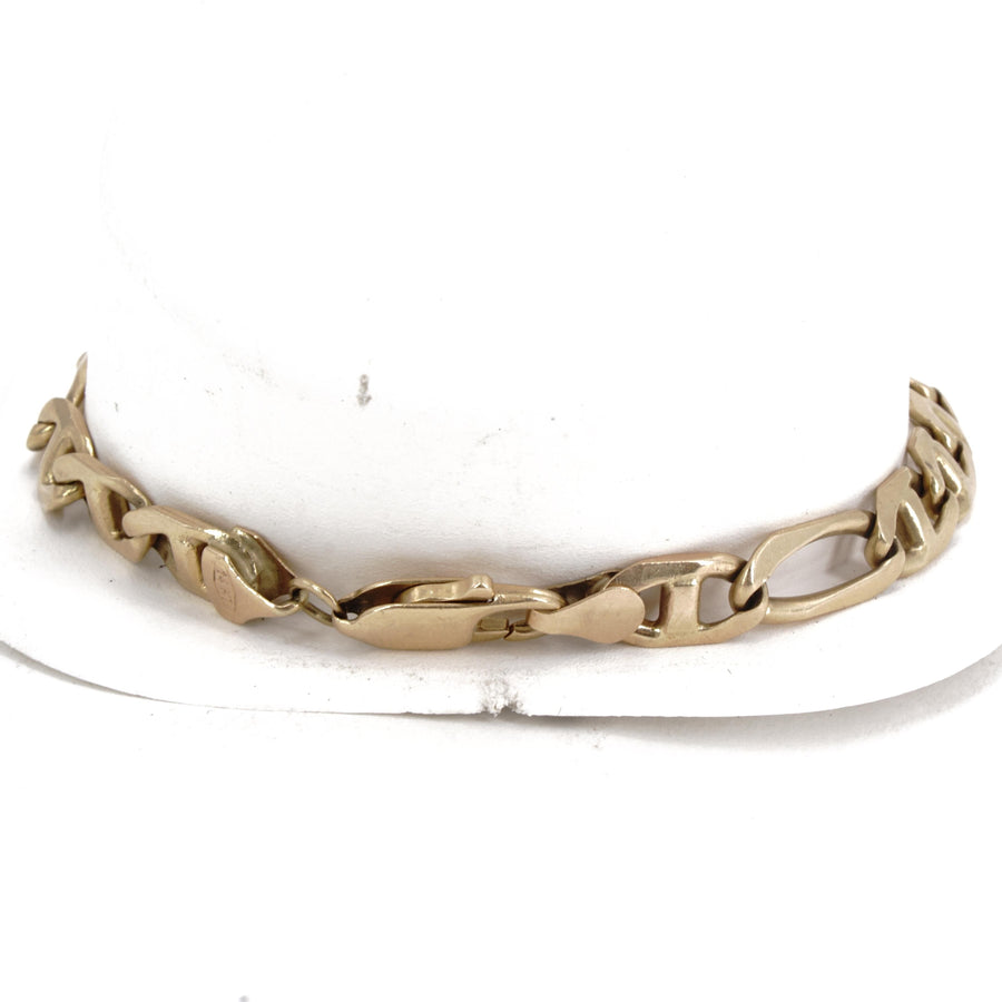 14K Gold Figaro Chain Bracelet