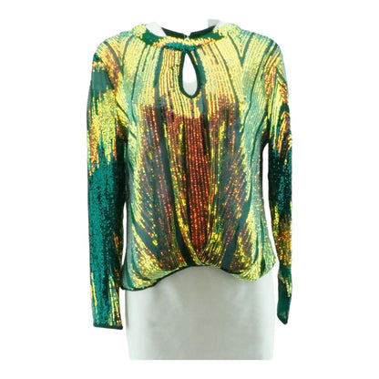 Green Misc Long Sleeve Blouse