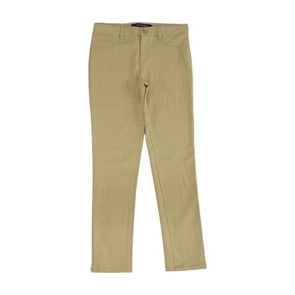 Beige Solid Pants