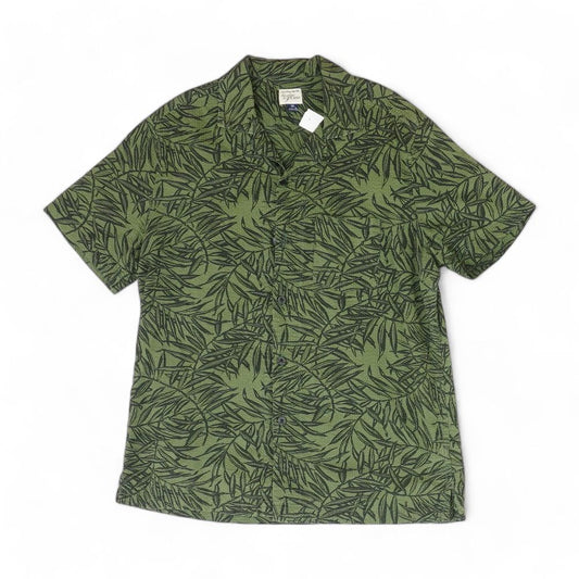 Green Tropical Short Sleeve Button Down