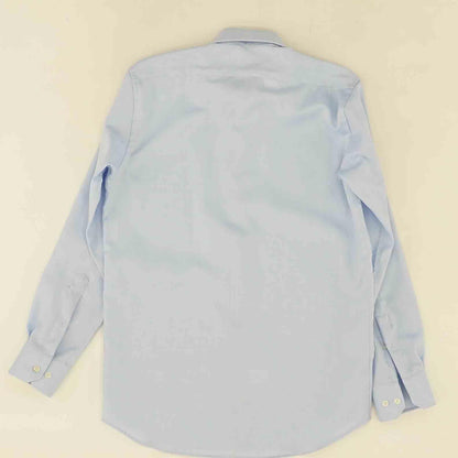 Blue Solid Long Sleeve Button Down