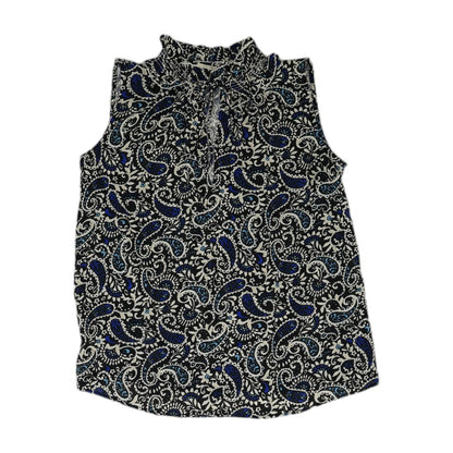 Blue Paisley Sleeveless Blouse