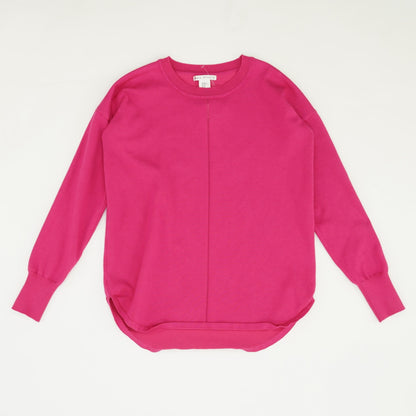 Pink Solid Crewneck Sweater