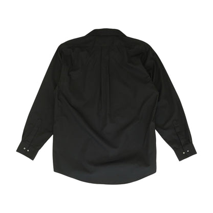 Black Solid Long Sleeve Button Down