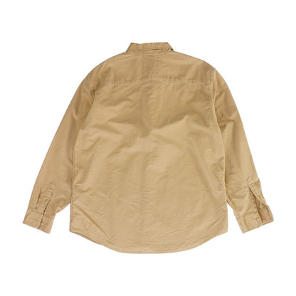 Tan Solid Long Sleeve Button Down