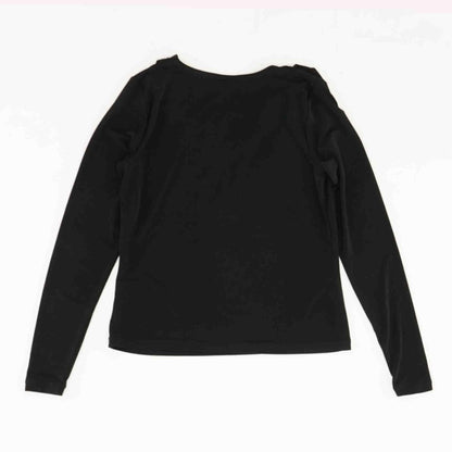 Black Solid Cowl Neck Knit Top