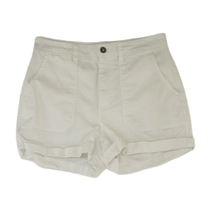 White Solid Chino Shorts