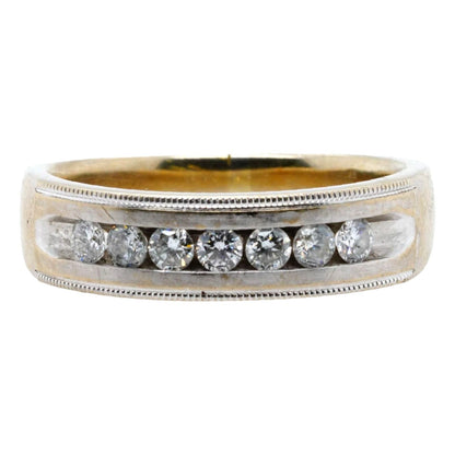 14K White Gold Channel Set Diamond Band