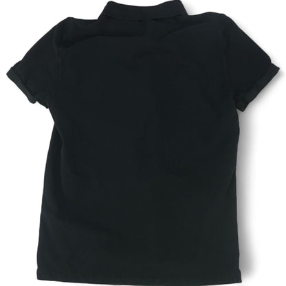 Black Solid Tennis Piquet Short Sleeve Polo