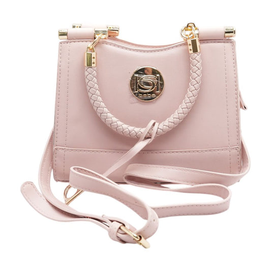 Pink Faux Leather Crossbody Bag