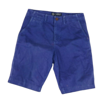 Blue Solid Chino Shorts