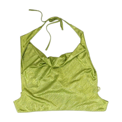 Green Solid Cropped T-Shirt