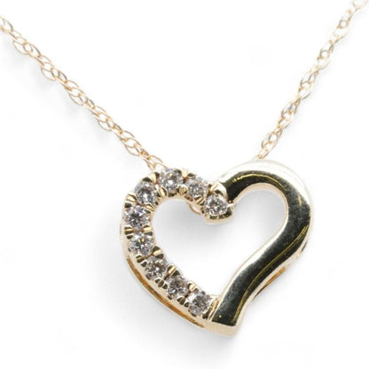 14K Gold Diamond Heart Pendant Necklace