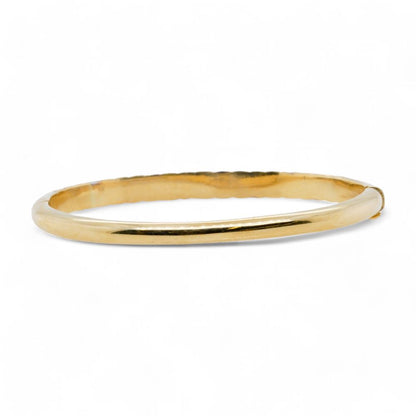 14K Two Tone Gold Hinged Bangle Bracelet With Small Diamond Accents