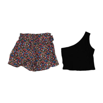 Black Floral Short Set