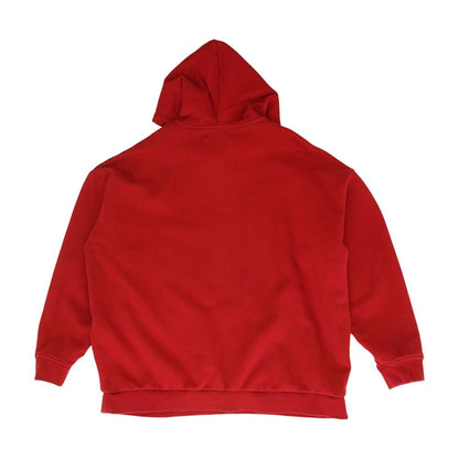 Red Embroidery Detail Hoodie Pullover