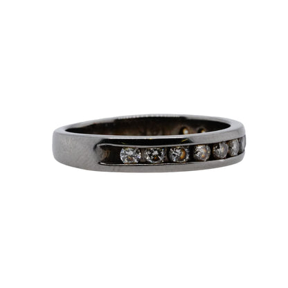 14K White Gold Black Rhodium Plated Diamond Band