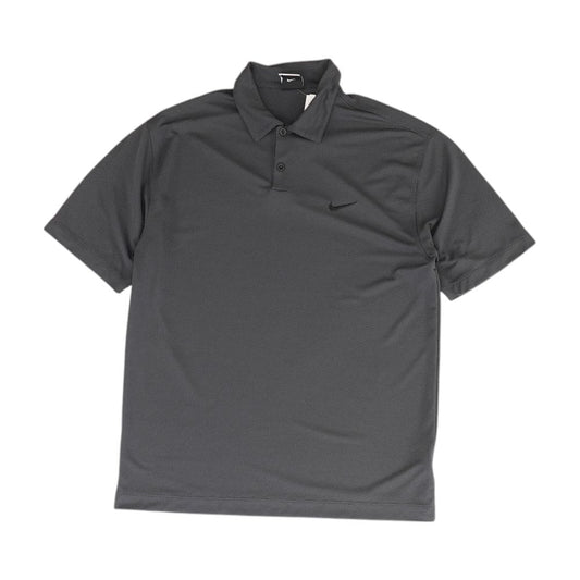 Gray Solid Short Sleeve Polo