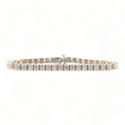 14K White Gold Round Diamond Tennis Bracelet