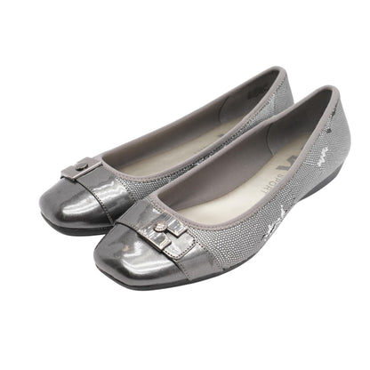 Silver Ballet Flats