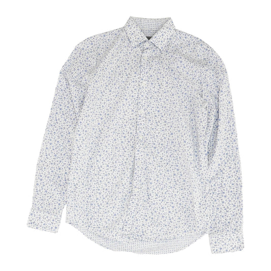 White Floral Long Sleeve Button Down
