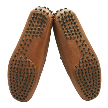 Brown Leather Slip On Shoes