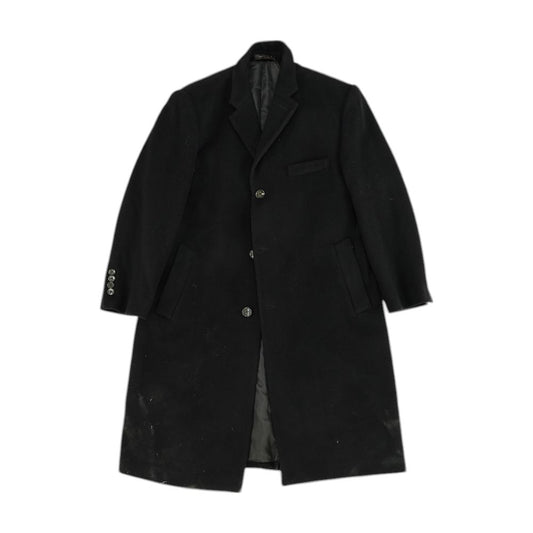 Black Solid Topcoat Coat