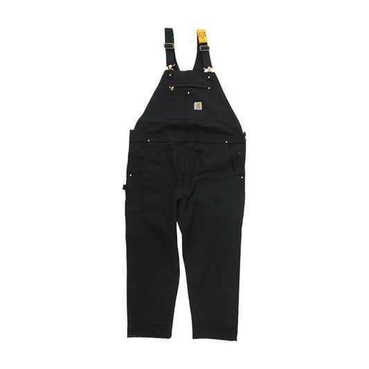 Black Solid Overalls