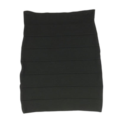 Black Solid Midi Skirt