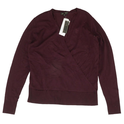 Burgundy Solid V-Neck Sweater