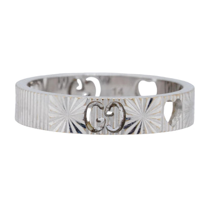 18K White Gold Icon Heart Band