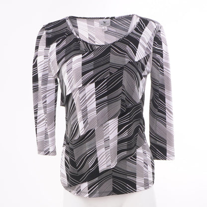 Black Striped 3/4 Sleeve Blouse