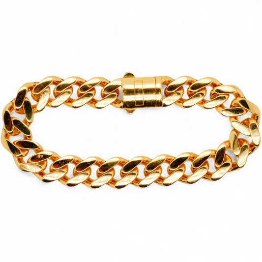 18K Gold Hollow Cuban Link Bracelet