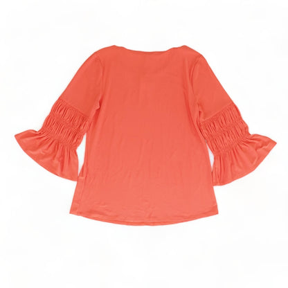 Coral Solid 3/4 Sleeve Blouse