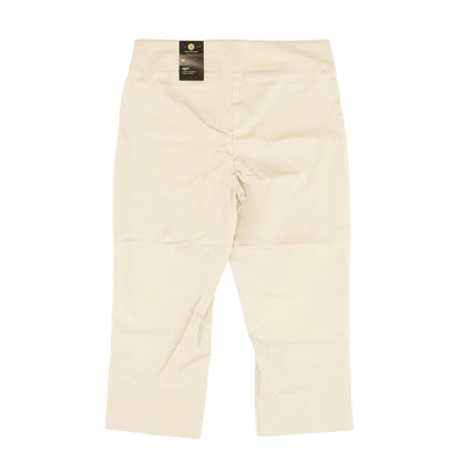 Tan Solid Capri Pants