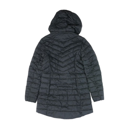 Black Solid Puffer Coat