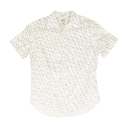 White Polka Dot Short Sleeve Button Down