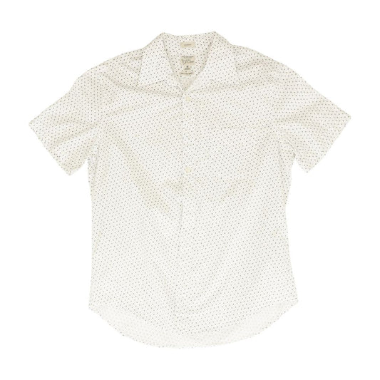 White Polka Dot Short Sleeve Button Down