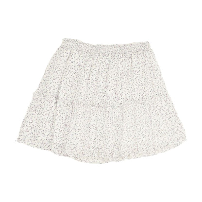 White Floral Mini Skirt