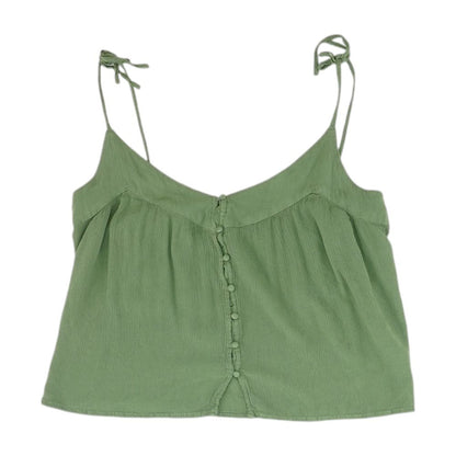 Green Solid Cropped Tank