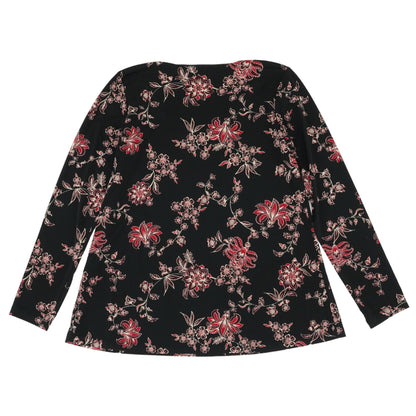 Black Floral Long Sleeve Blouse