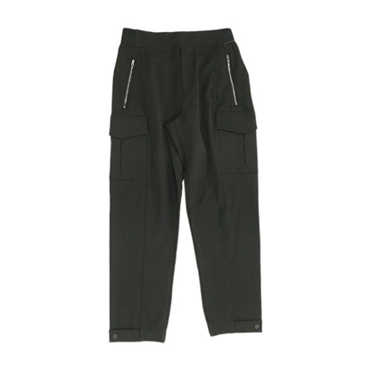 Black Solid Cargo Pants