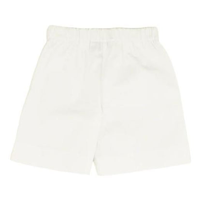 White Solid Chino Shorts