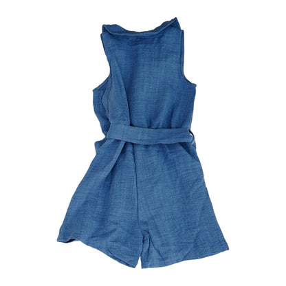 Blue Solid Romper