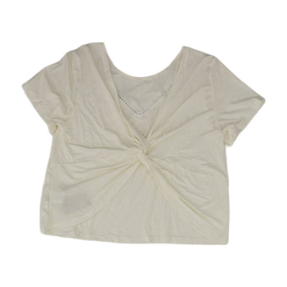 White Solid V Neck T-Shirt