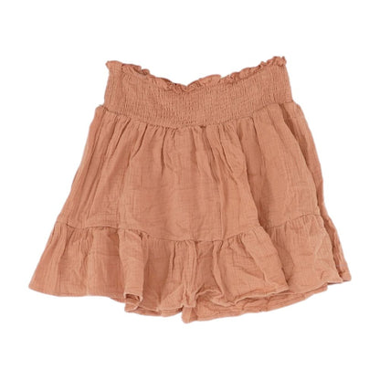 Brown Solid Mini Skirt