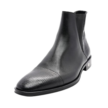 Animal Embossed Leather Chelsea Boots