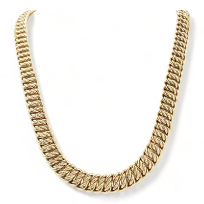 9K Gold French Braid Collar Necklace